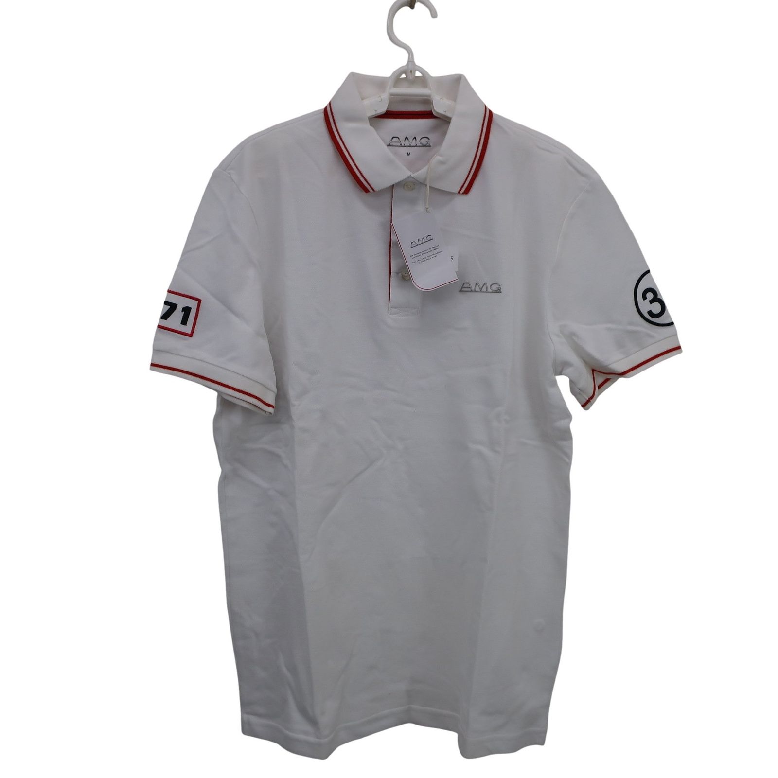 未使用品】AMG ポロシャツ 白 メンズ M ゴルフウェア 2512-1455 新品