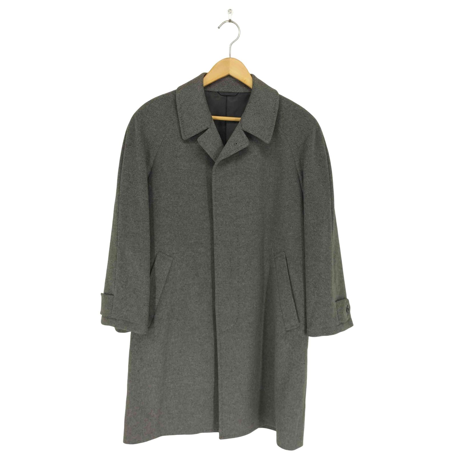 ユーズドフルギ USED古着 pure cashmere カシミヤ100比翼ステンカラー