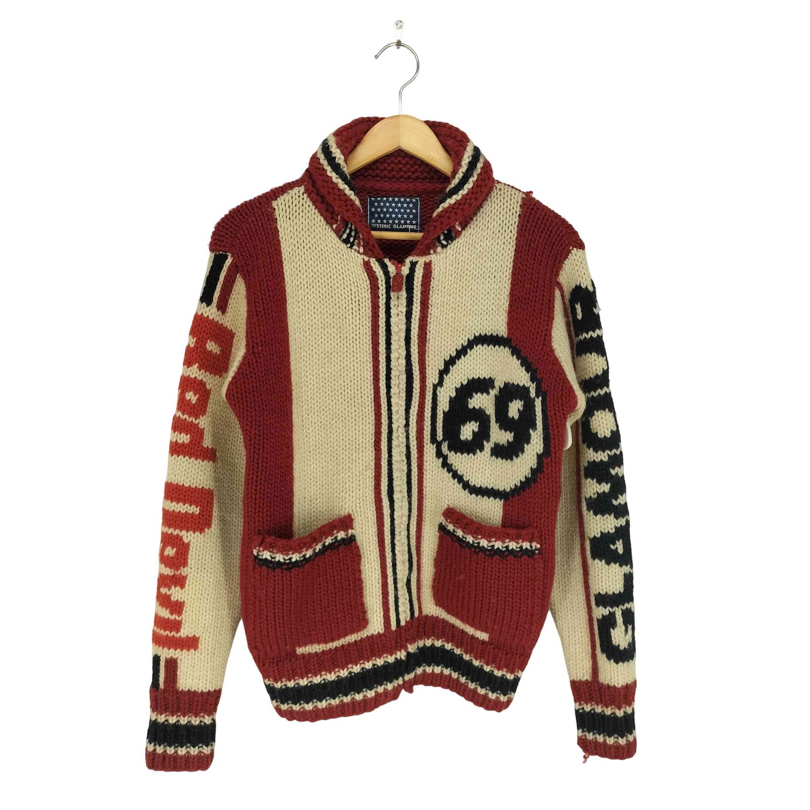ヒステリックグラマー HYSTERIC GLAMOUR 69 RED DEVIL カウチンニット