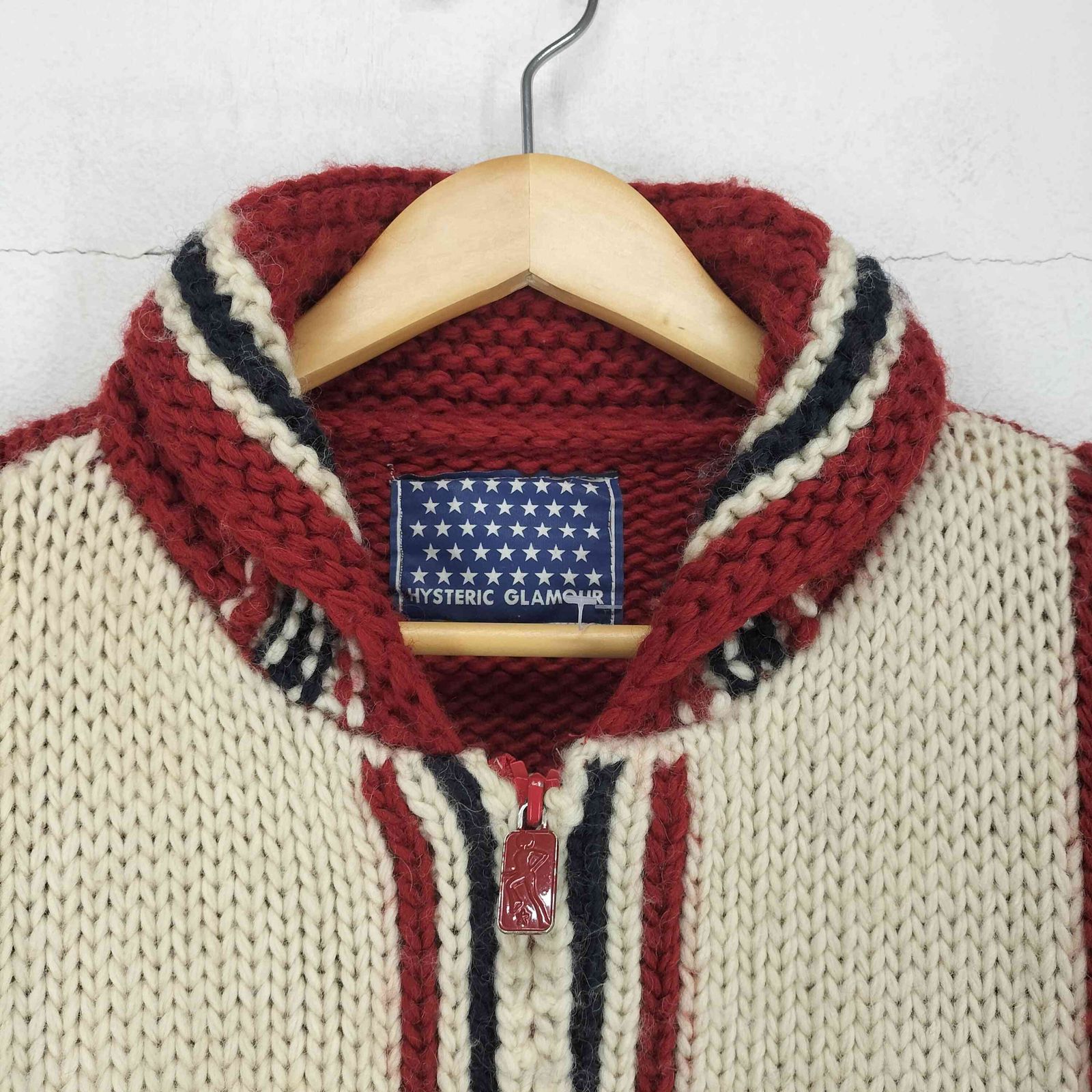 ヒステリックグラマー HYSTERIC GLAMOUR 69 RED DEVIL カウチンニット