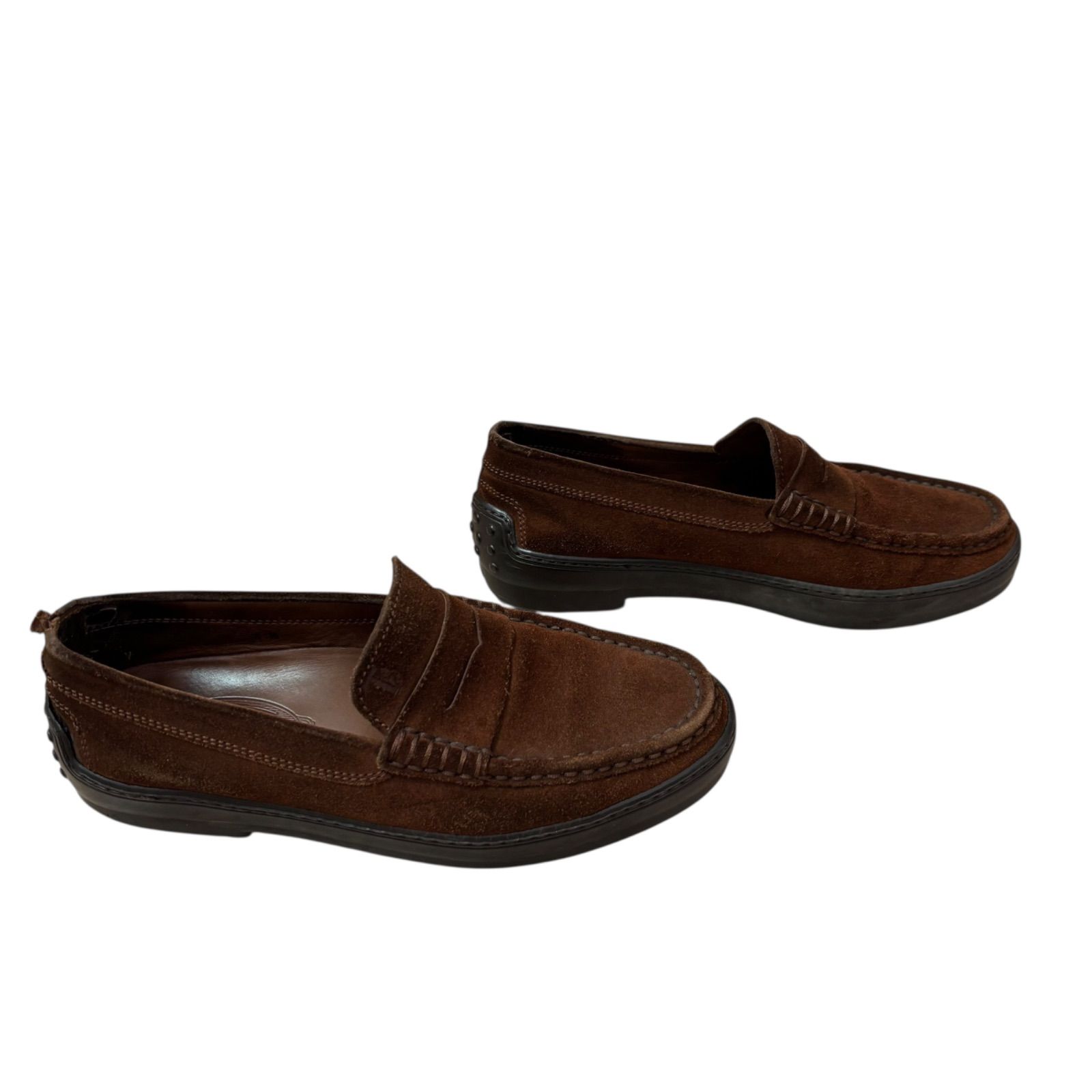 Z1718 TOD'S トッズ イタリア製 スウェードローファー ブラウン 茶色