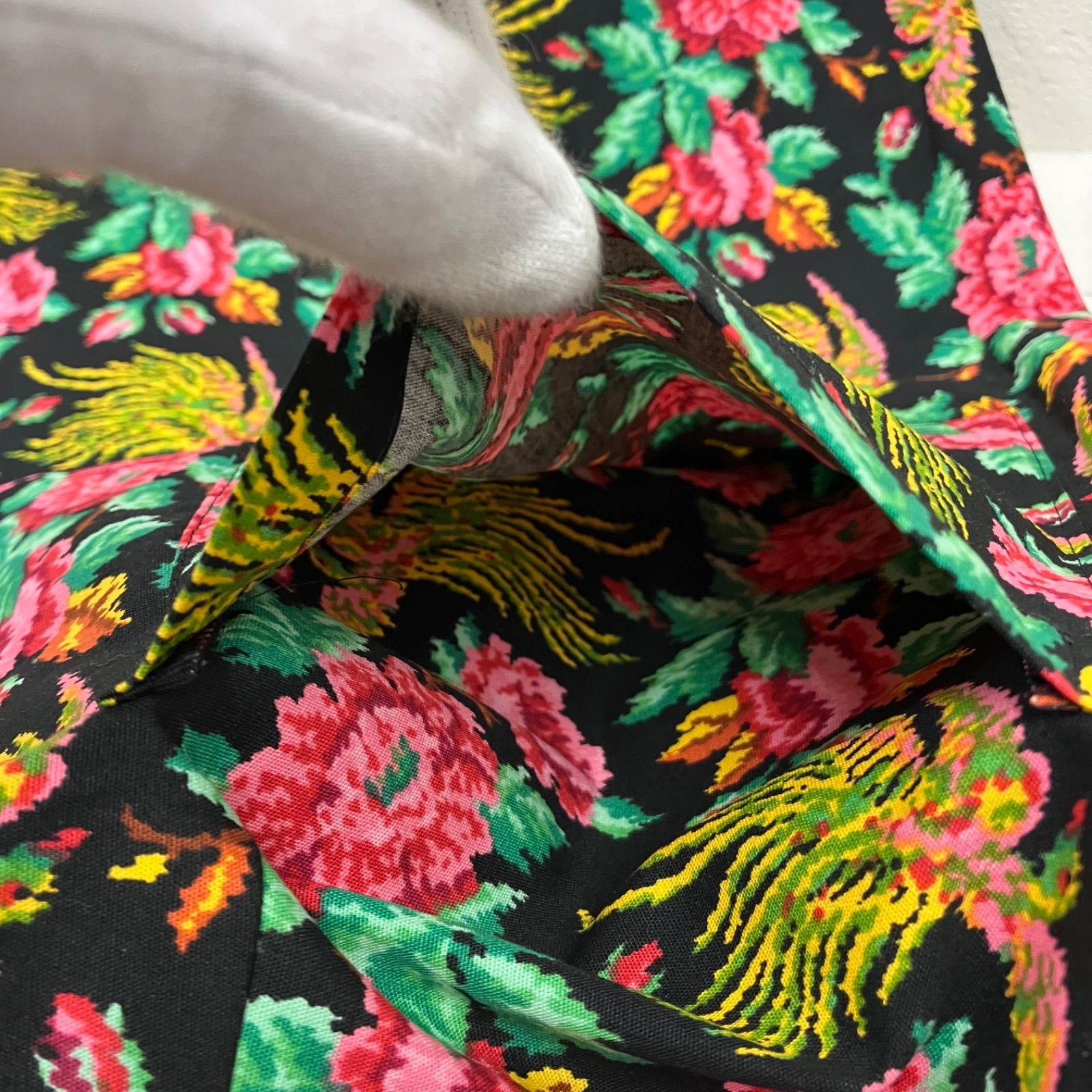 フェイラー　エプロン　鳳凰柄　花柄　FEILER　パラディス　ドレスエプロン 8298 良品 FEILER フェイラー エプロン パラディス 鳳凰 花柄 総柄