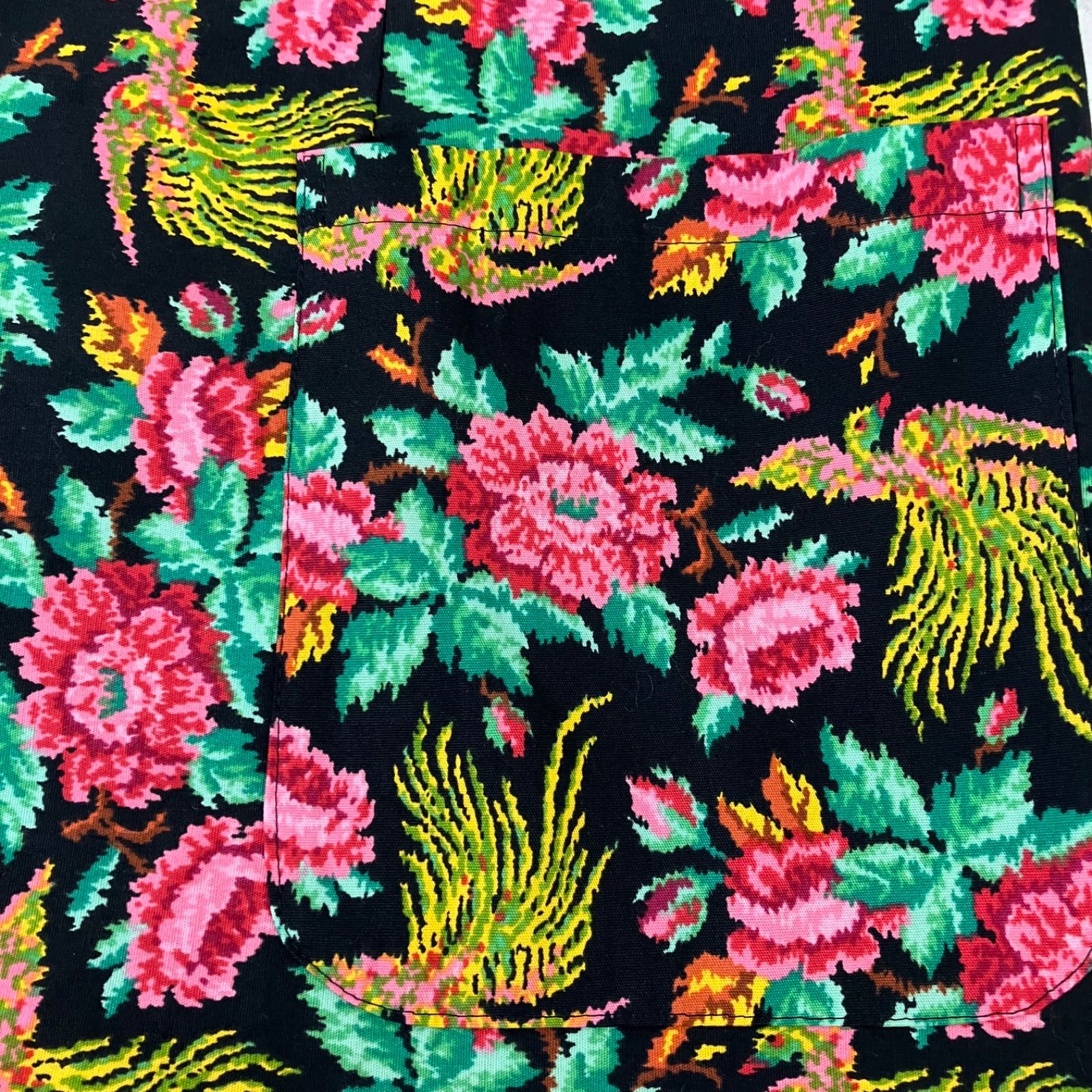 8298 良品 FEILER フェイラー エプロン パラディス 鳳凰 花柄 総柄