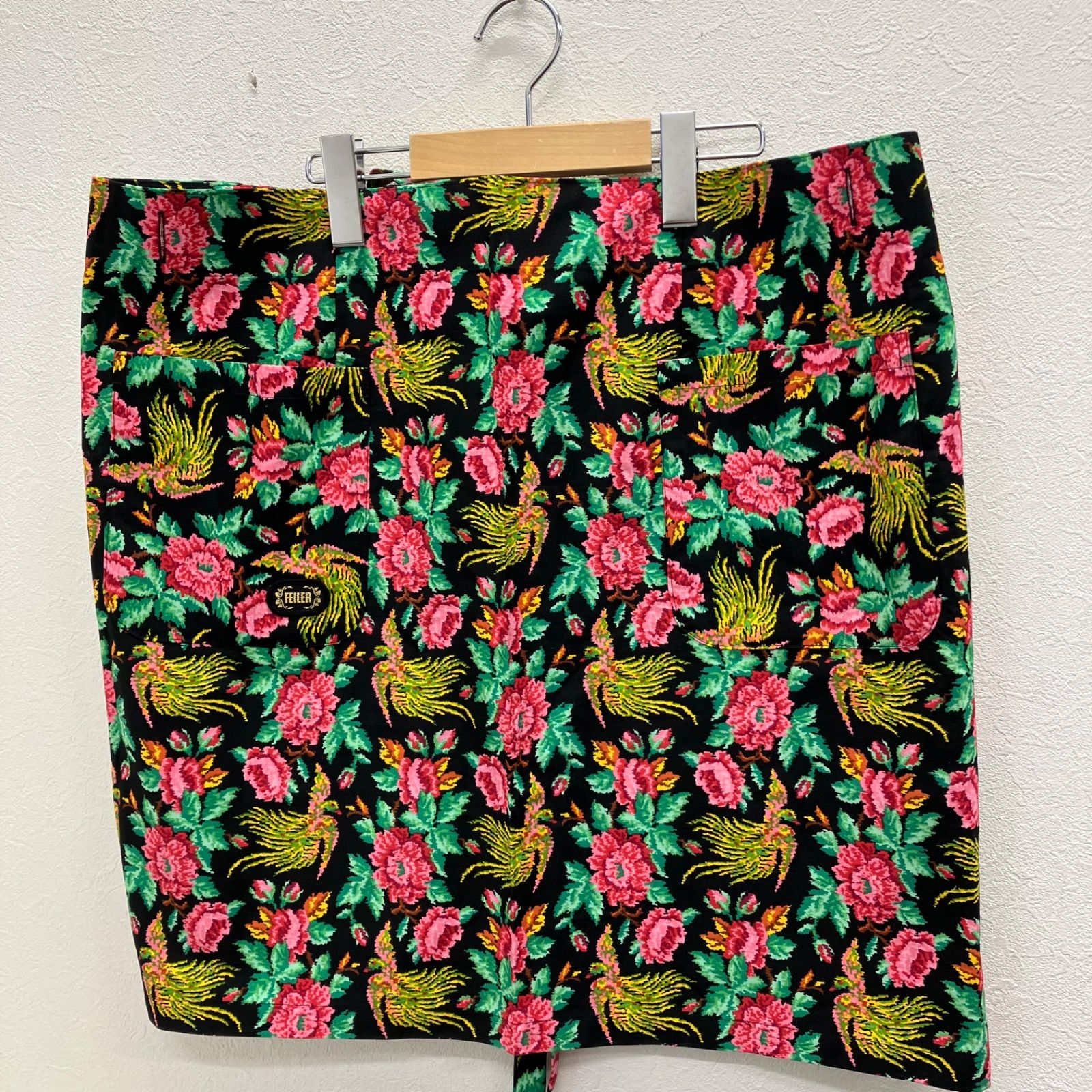 8298 良品 FEILER フェイラー エプロン パラディス 鳳凰 花柄 総柄