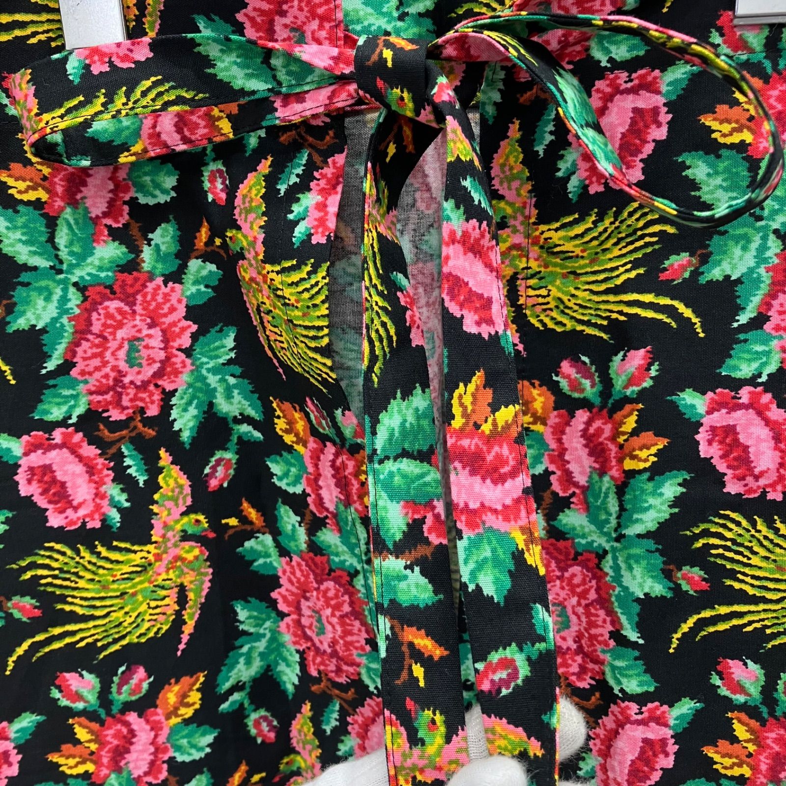 8298 良品 FEILER フェイラー エプロン パラディス 鳳凰 花柄 総柄