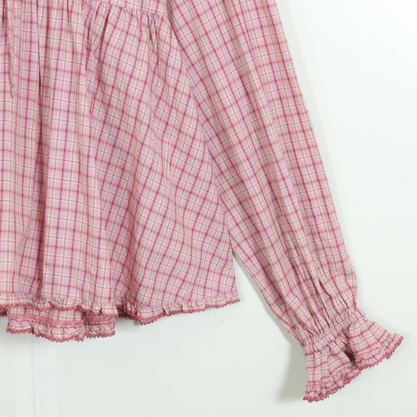 極美品】ピンクハウス☆野ばらとチェリー刺繍♪タータンチェック
