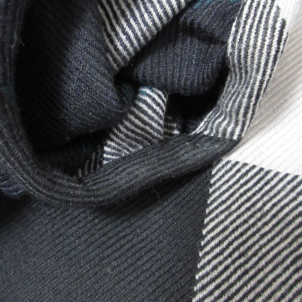 良品 BLUE LABEL CRESTBRIDGE ブルーレーベルクレストブリッジ チェック ウールビエラワンピース サイズ36 ブラック グレー レディース 古着 中古 USED