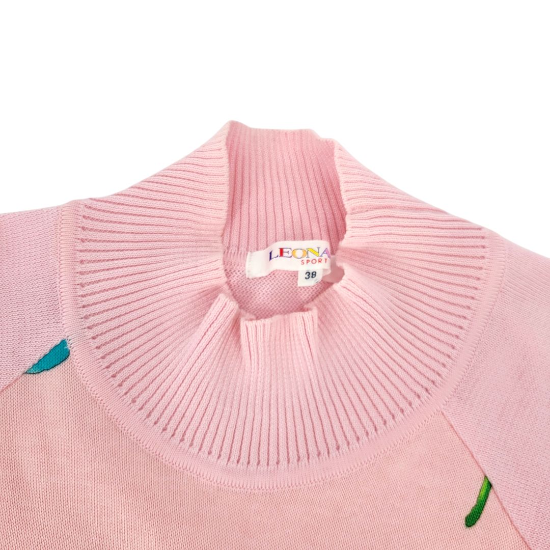 LEONARD SPORTS レオナール スポーツ 半袖ニット 花柄 総柄 ニット