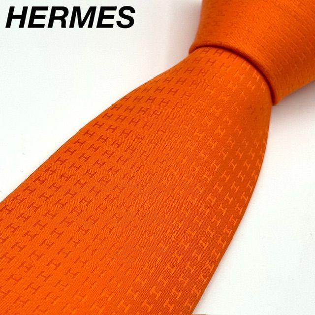 極美品✨ HERMES ネクタイ ファソネ H柄 ジャガード 総柄 イエロー 黄 ネクタイ 総柄 シルク イエロー マルチカラー エルメス – RECLO