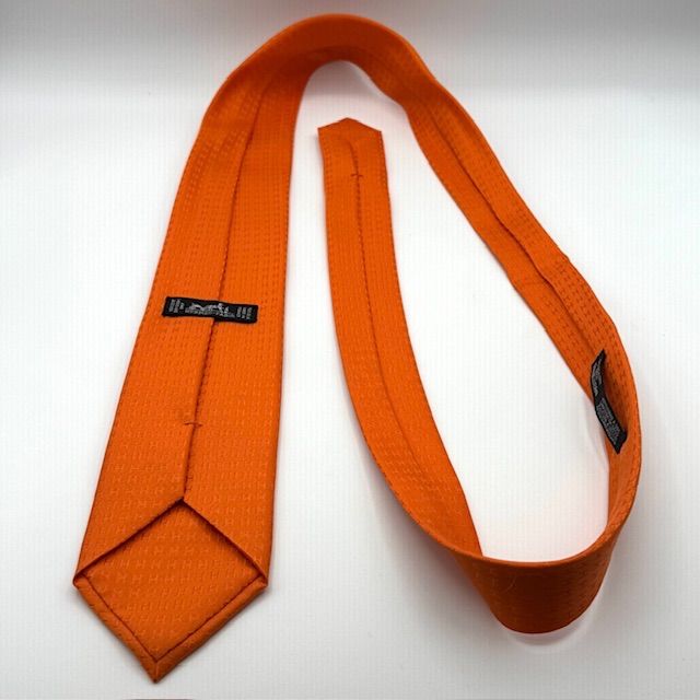 エルメス ファソネ H ジャガード オレンジ 総柄 ネクタイ 01-15-14