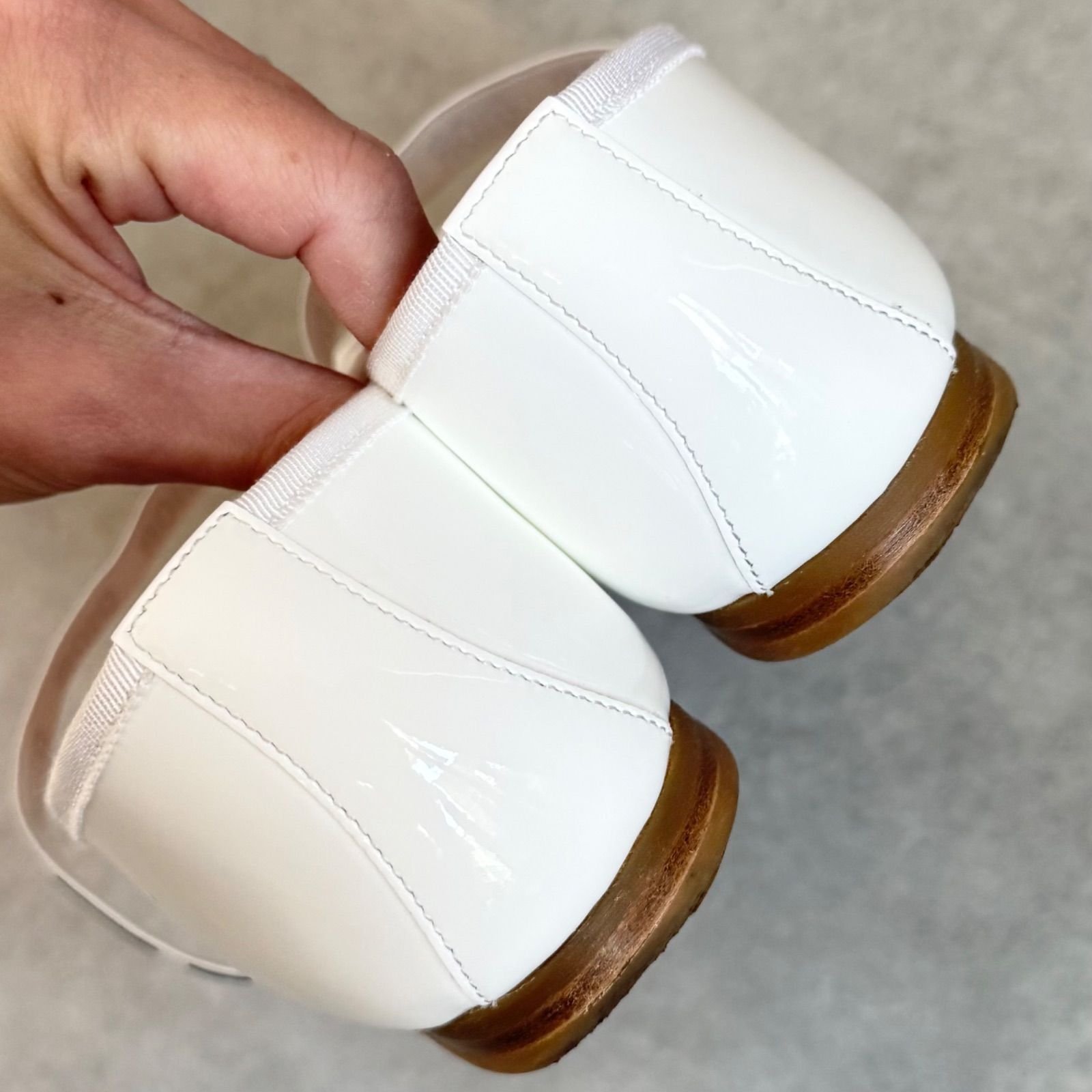 Dior ディオール リボンバレエシューズ ロゴベルト パテントカーフ