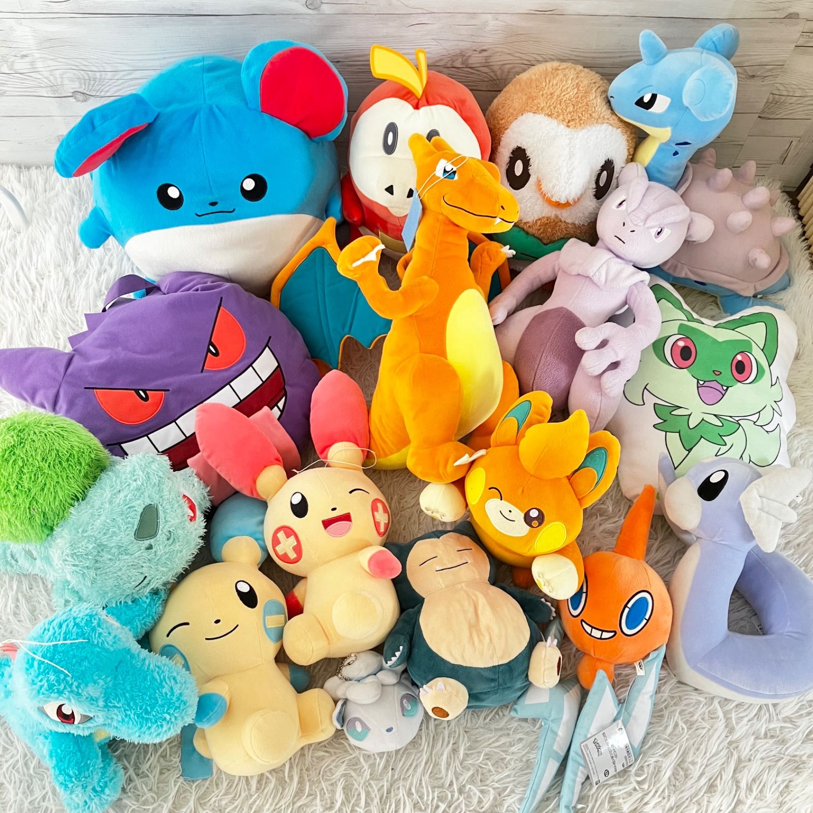 ポケットモンスター ポケモン ぬいぐるみ 大量まとめ売り タグあり多数 17点セット ミュウツー マスコット カビゴン 177