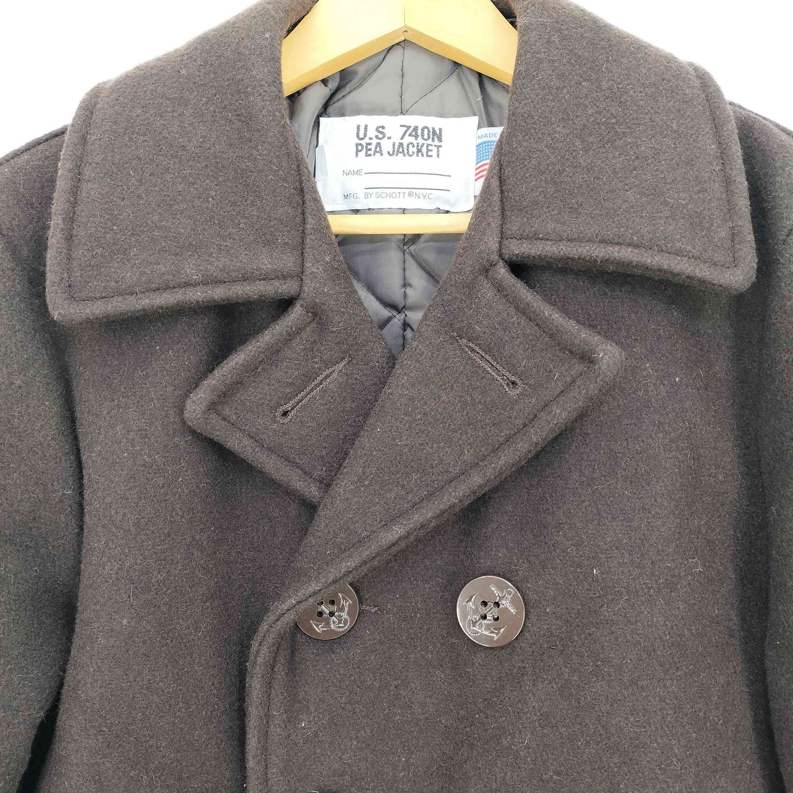 ショット Schott 90s USA製 U.S.740N PEA JACKET メルトン ピーコート