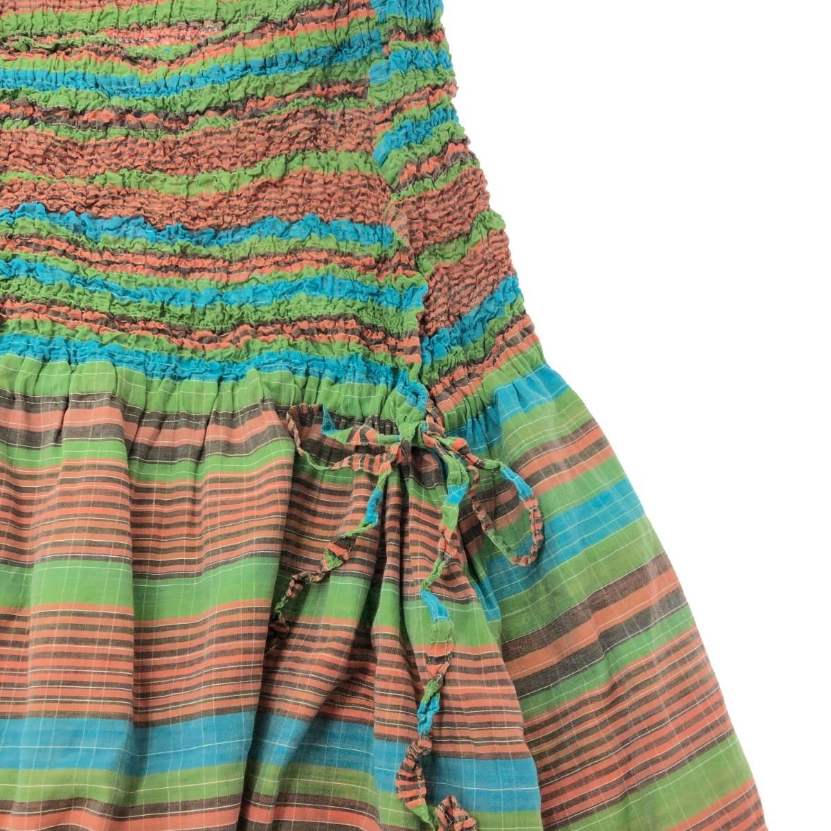 me isseymiyake ミーイッセイミヤケ フレアスカート シワ加工/ボーダー