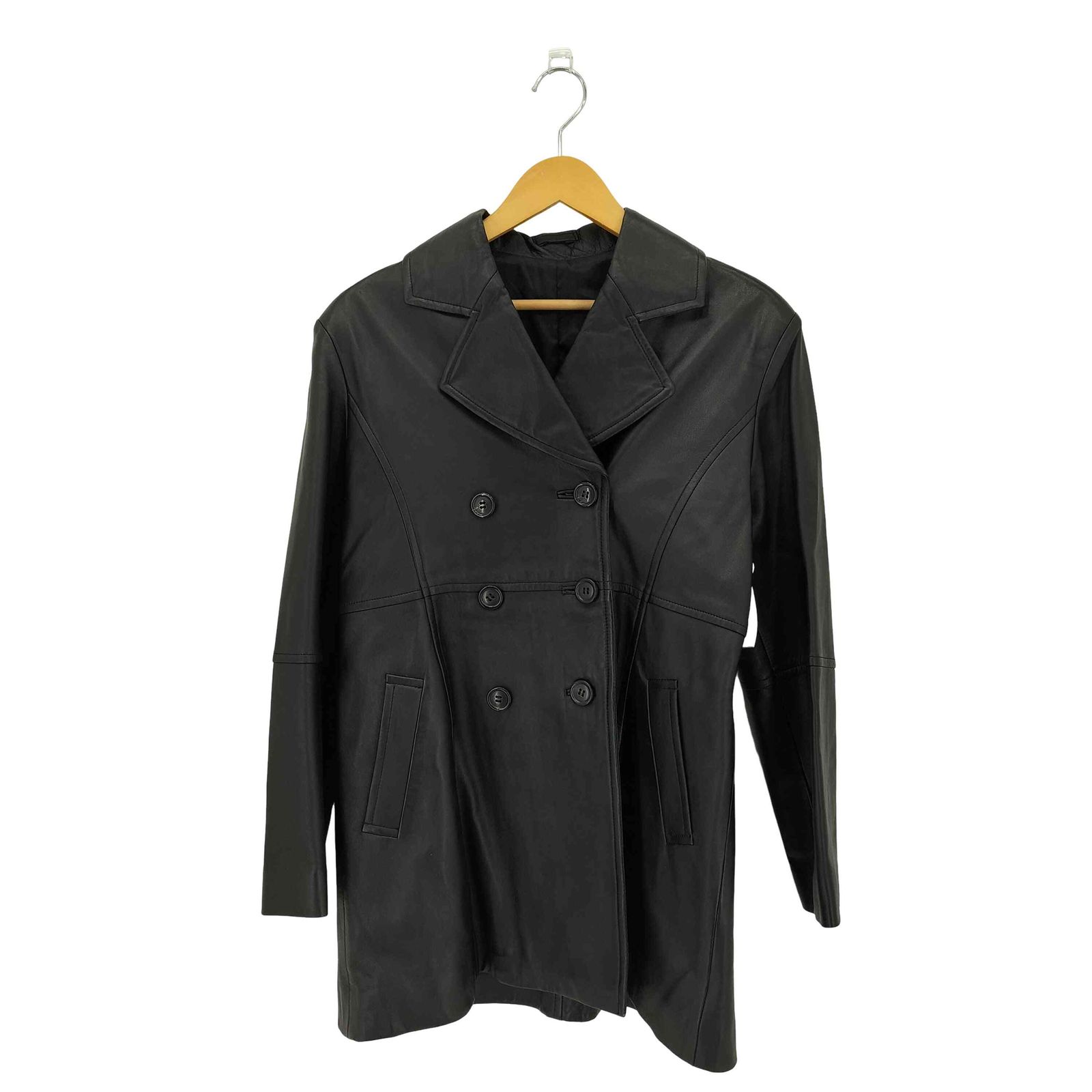 ユーズドフルギ USED古着 ラムレザーダブルブレスト ハーフコート