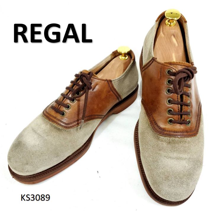 リーガル サドルシューズ レザー スエード GEOX バイカラー 25cm