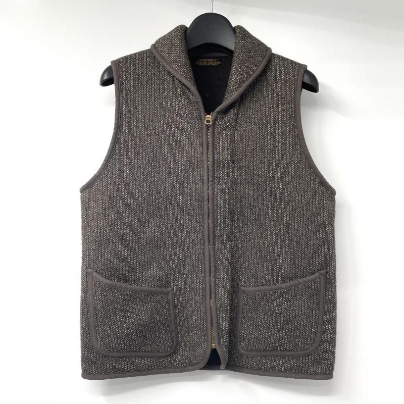 中古】Brown's BEACH JACKET ジップアップ ウールベスト ブラウン