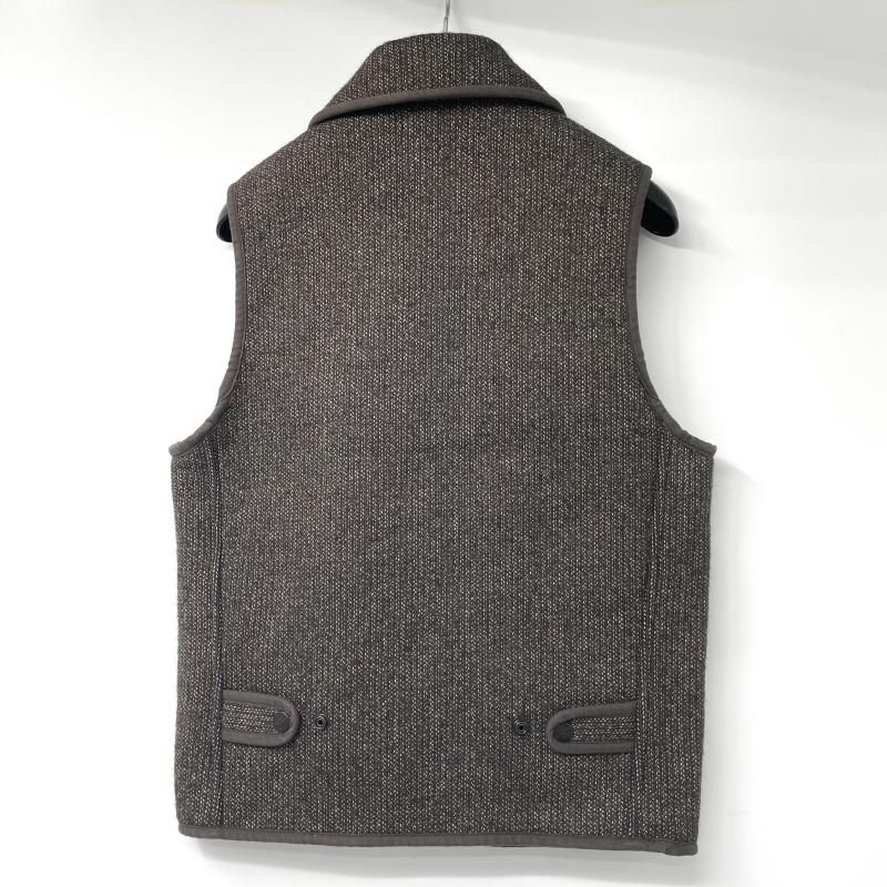 中古】Brown's BEACH JACKET ジップアップ ウールベスト ブラウン