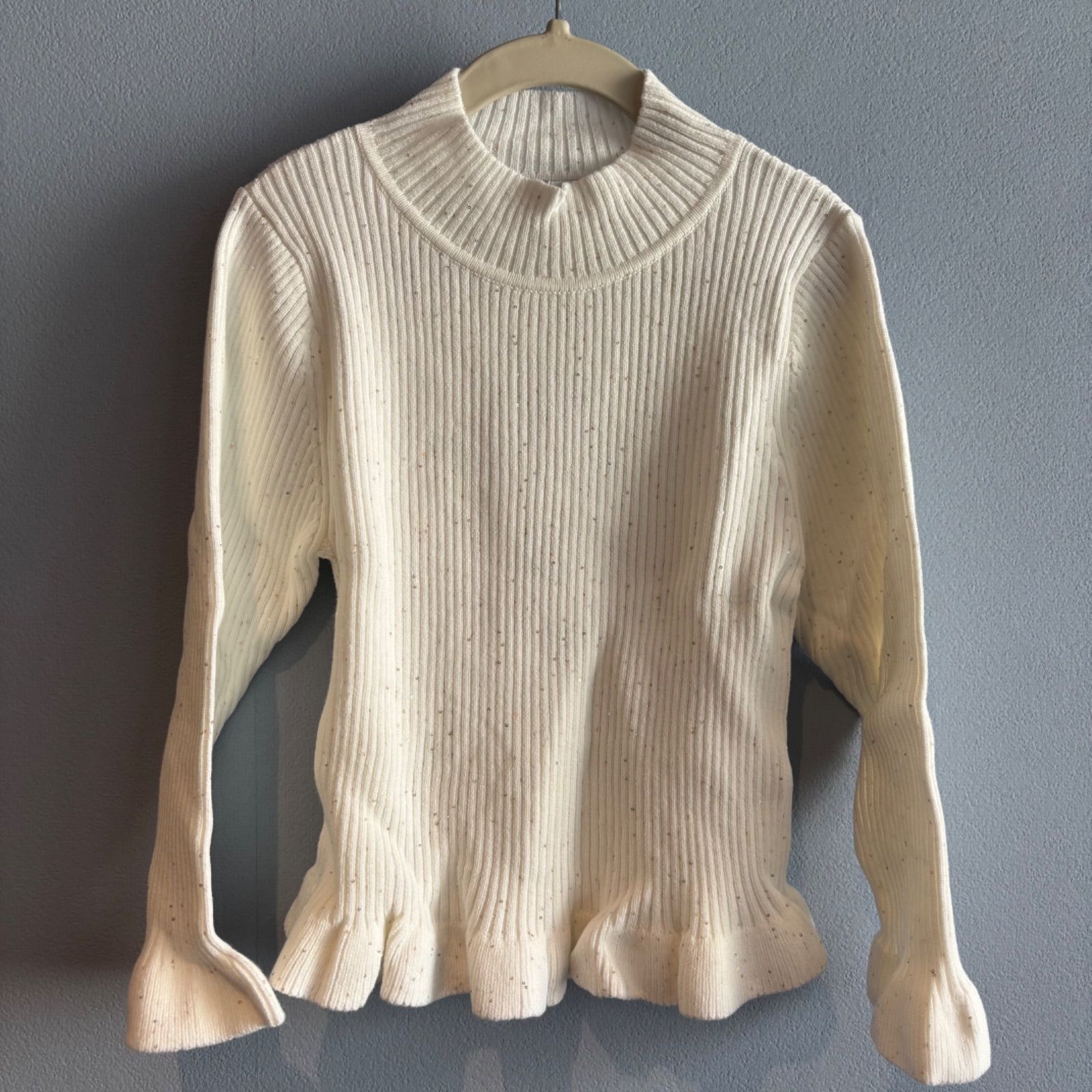 新品 シェリエ セーター Sheller シェリエ ニット セーター サイズ フリー ホワイト レディース