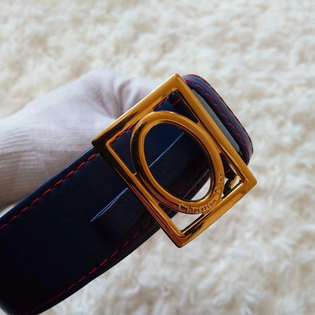 希少 クリスチャン ディオール Dior ロゴ ゴールド 金 バックル ベルト