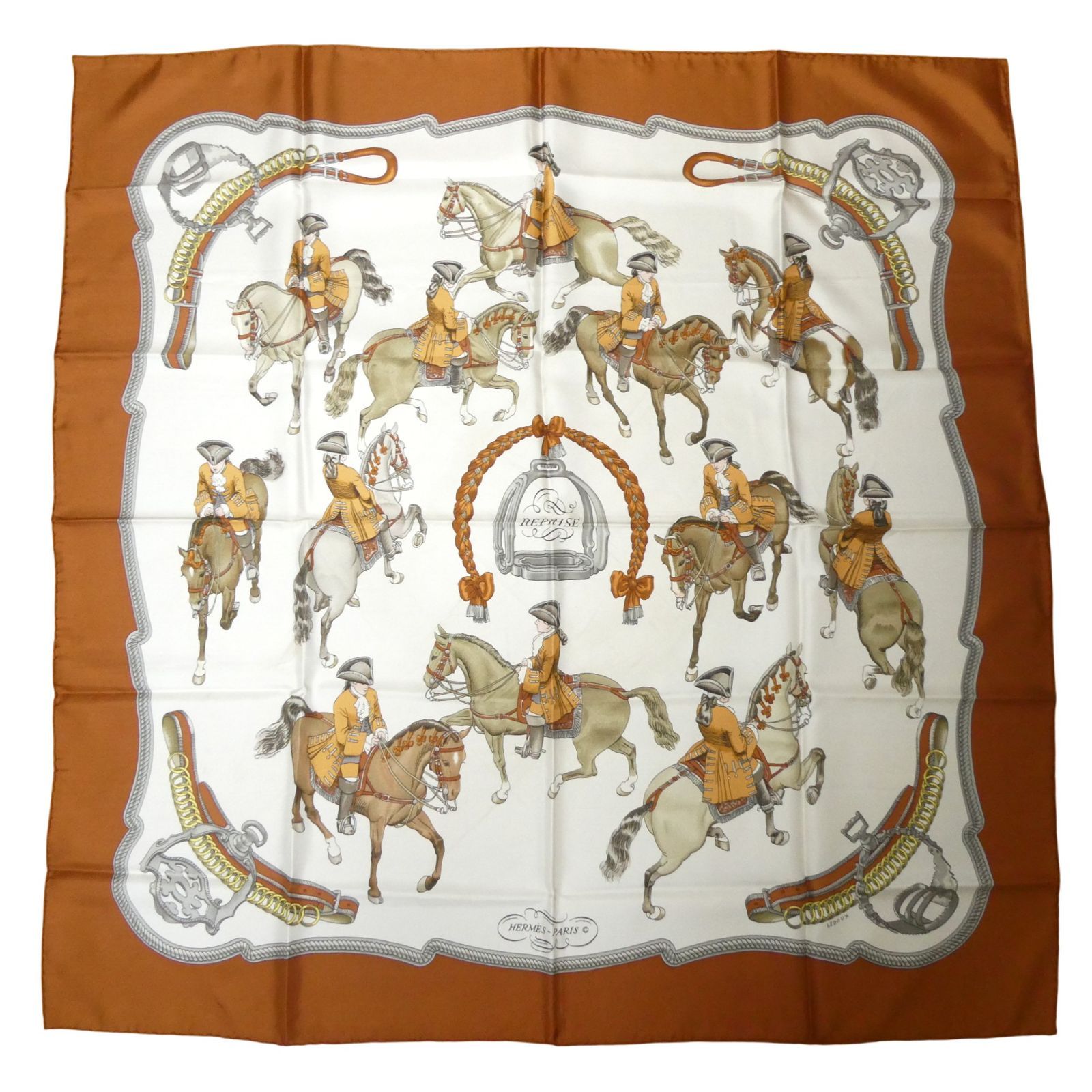 ★専用です★エルメス カレ90 乗馬 騎士 スカーフ フランス REPRISE ☆専用です☆エルメス カレ90 乗馬 騎士 スカーフ フランス REPRISE