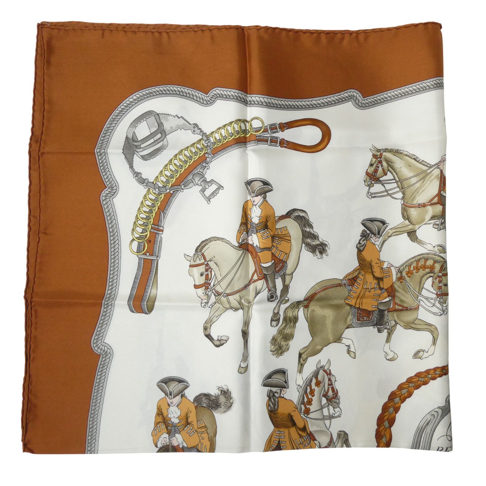 HERMES エルメス カレ90 REPRISE 騎馬 スカーフ 大判 絹 シルク100 