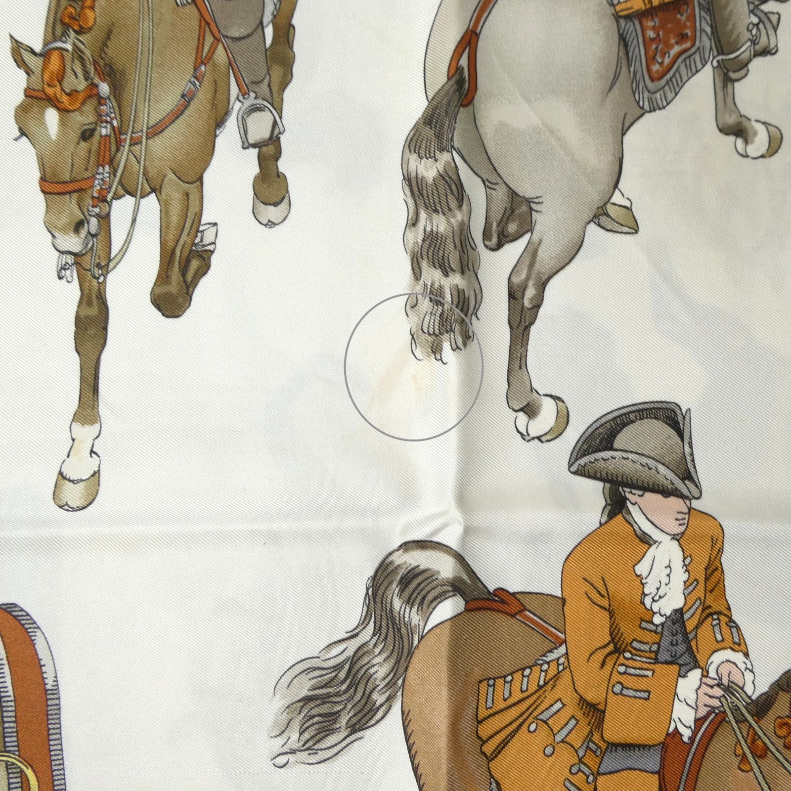 美品 エルメス HERMES カレ90 REPRISE 騎馬 スカーフ 大判 絹 シルク 