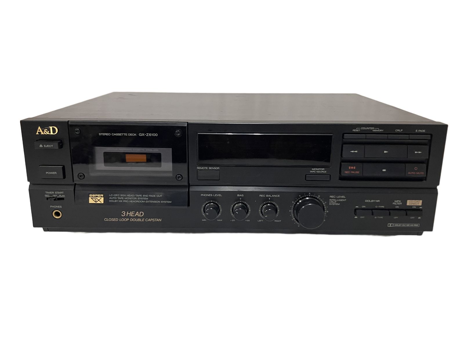 A&D GX-Z6100 3ヘッド カセットデッキ 録音 再生 昭和レトロ