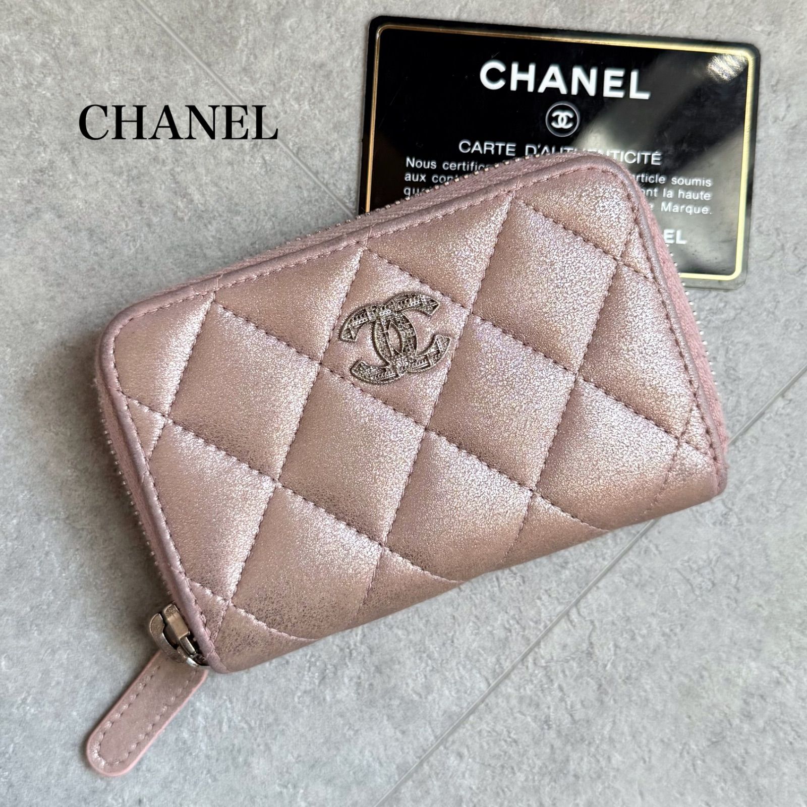 希少美品★シャネル CHANEL マトラッセ ココマーク パールウォレット 希少 CHANEL シャネル マトラッセ ココマーク コインケース カード