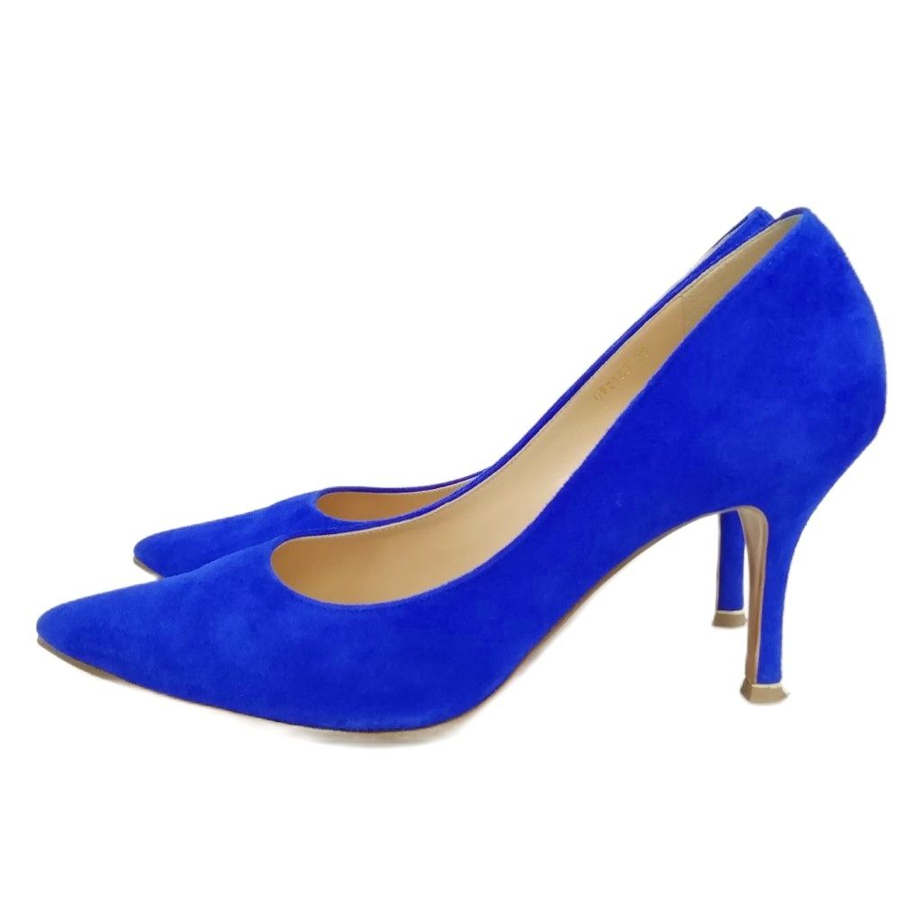 美品 銀座かねまつ ポインテッドトゥ　パンプス 23.5 銀座かねまつ GINZA Kanematsu スウェード ポインテッドトゥ パンプス