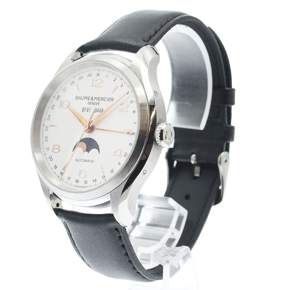  ボーム＆メルシェ Baume Mercier 65718 クリフトン ムーンフェイズ トリプルカレンダー 自動巻き メンズ _935018 ベージュ系 自動巻き時計 腕時計(アナログ)
