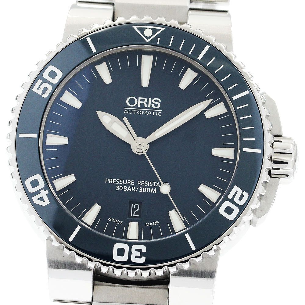 オリス ORIS 733 7653 4155M アクイス デイト 自動巻き メンズ _934032