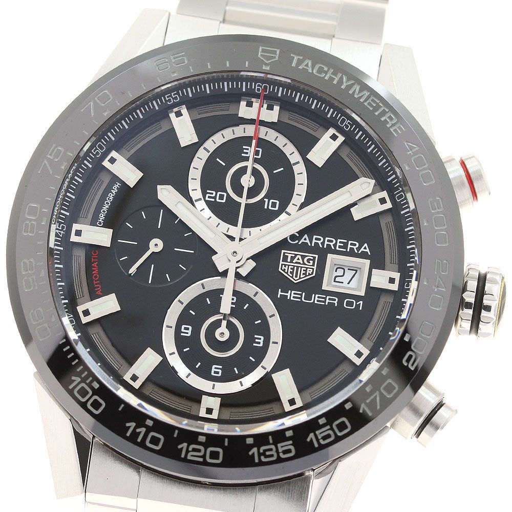 タグホイヤー TAG HEUER CAR201Z 0 カレラ キャリバー ホイヤー01 クロノグラフ デイト 自動巻き メンズ 箱 保証書付き_931717
