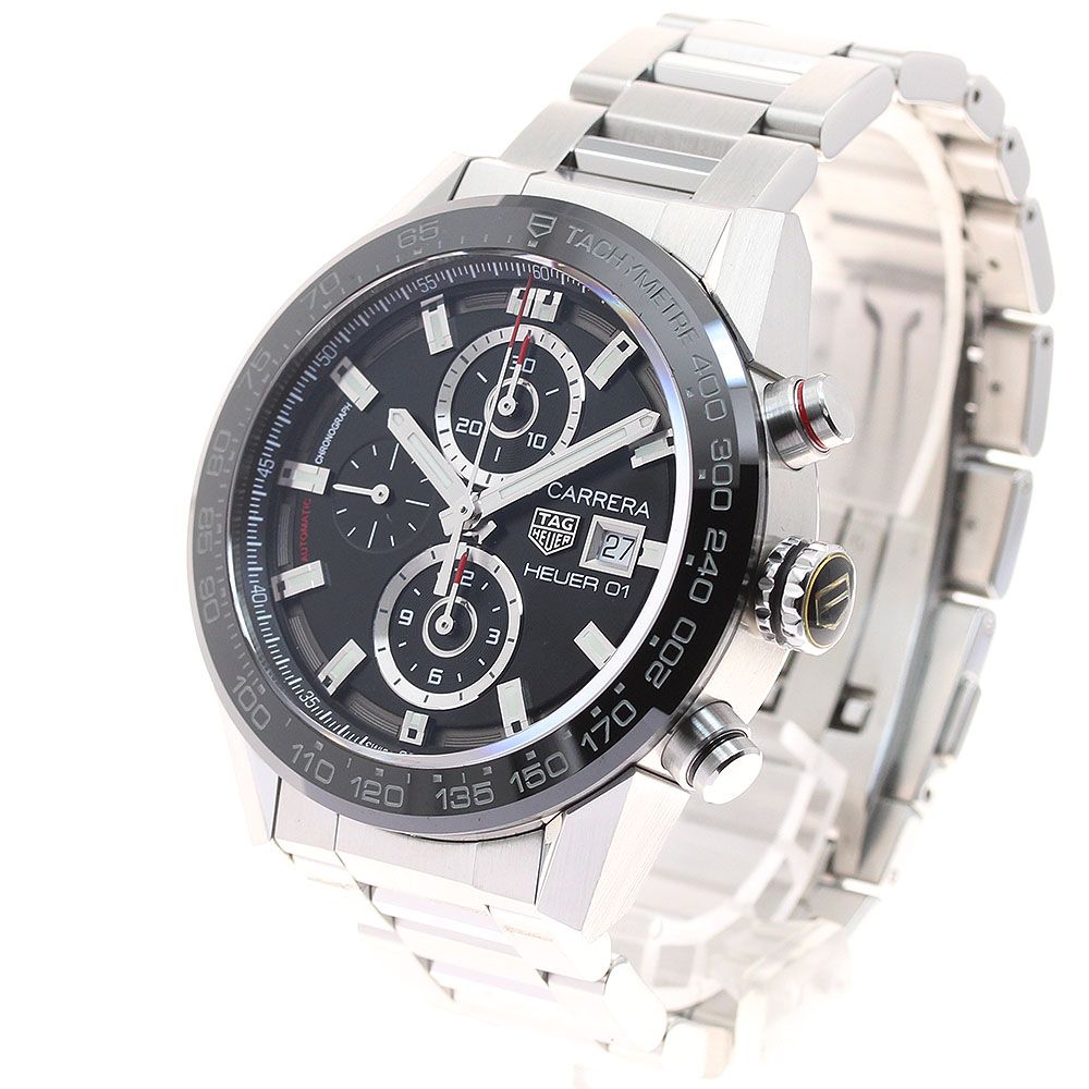 タグホイヤー TAG HEUER CAR201Z 0 カレラ キャリバー ホイヤー01 クロノグラフ デイト 自動巻き メンズ 箱 保証書付き_931717 ワイドデニム 自動巻き時計 腕時計(アナログ)