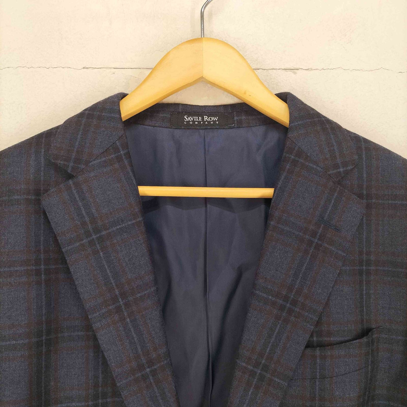 サヴィルロウ SAVILE ROW e.thomas カシミヤ混 チェック テーラード
