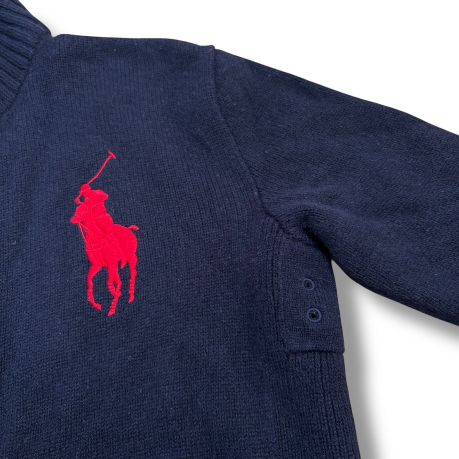 Ralph Lauren】90's ビッグポニー 刺繍 ナンバリング ジップアップ
