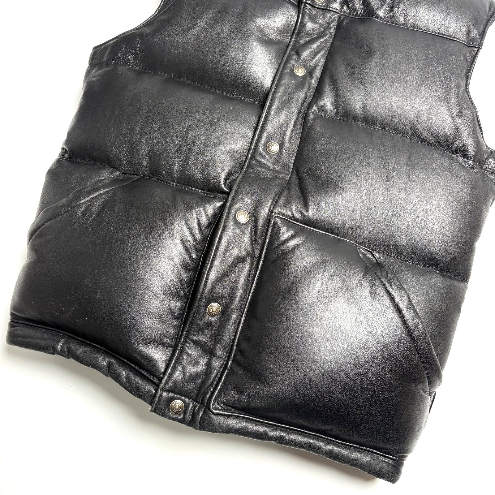 米国製】Schott レザー ダウンベスト 204D 黒 M 羊革 本革 - メルカリ
