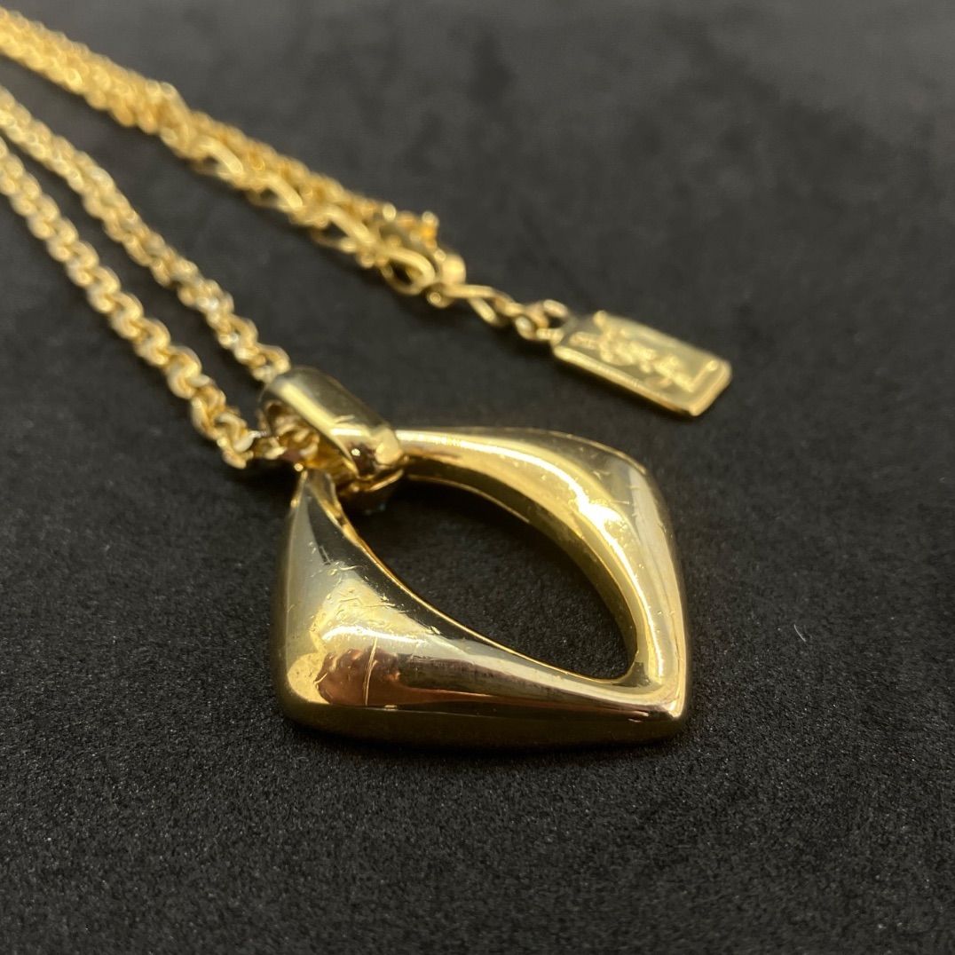 【美品】イヴサンローラン　ネックレス　ストーン　ゴールド Yves Saint Laurent イヴサンローラン ネックレス ラインストーン