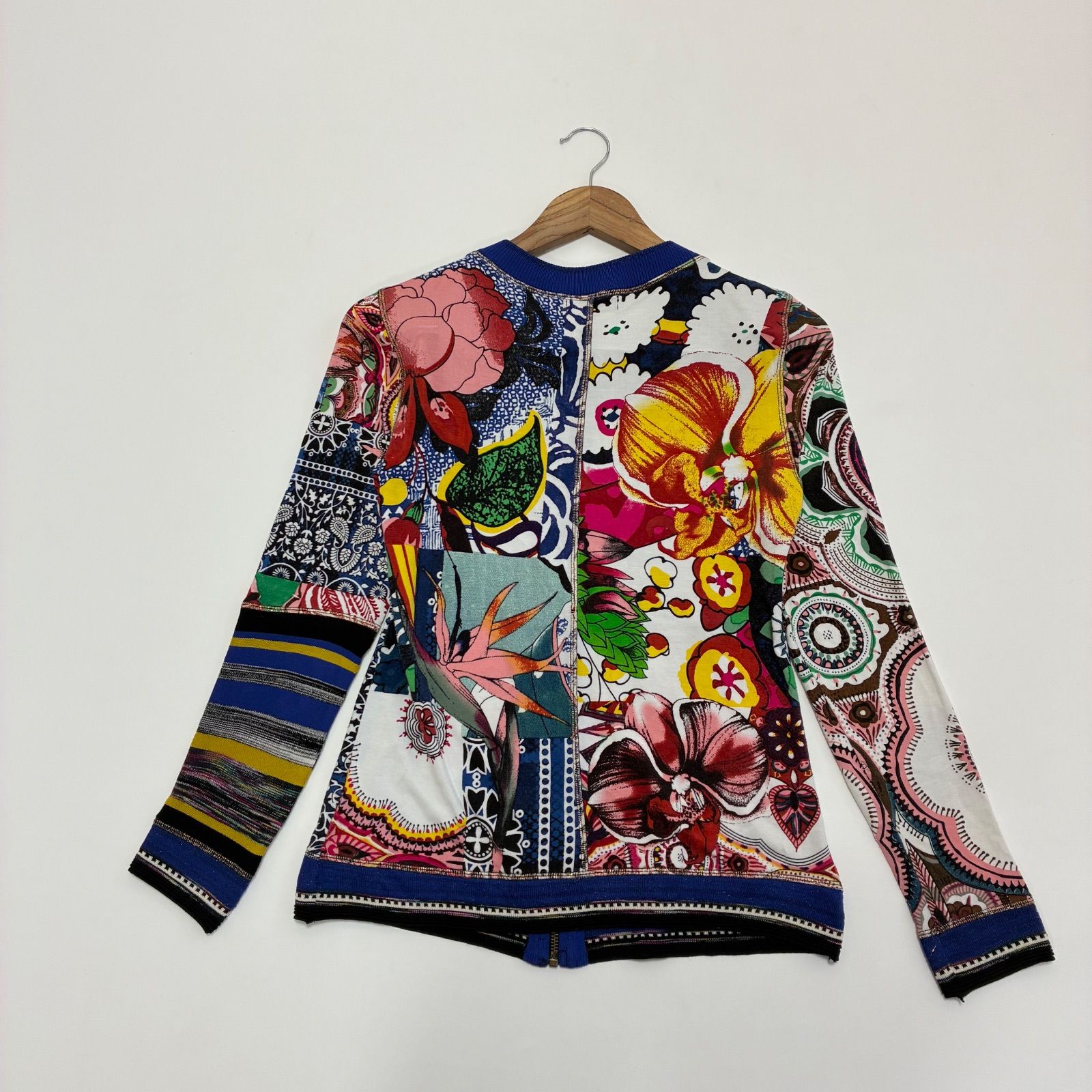 Desigual デシグアル☆ニット×カットソー切り替えジップアップ