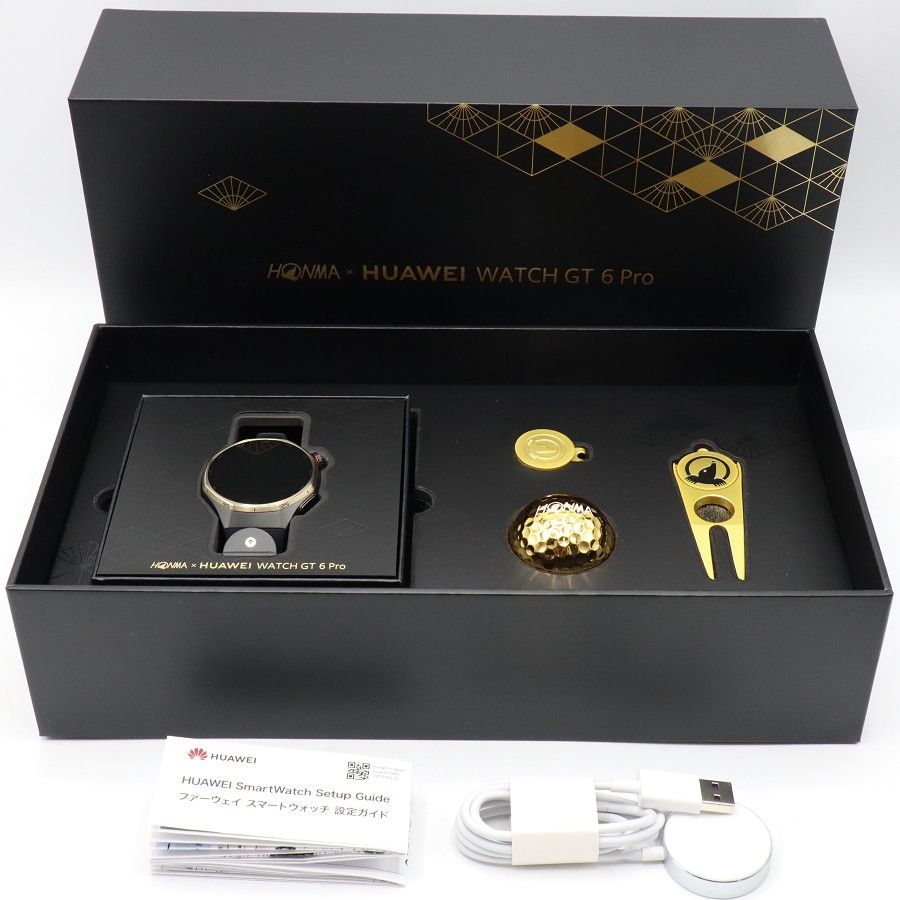 美品】HUAWEI WATCH GT 6 Pro ATM-B29 ブラック HONMAモデル AMOLED