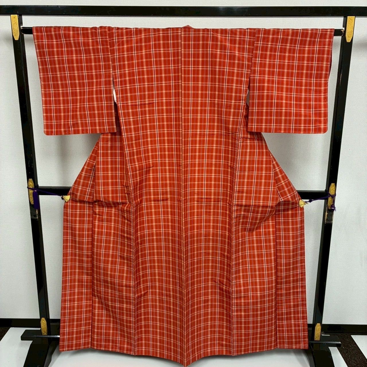 大島紬 格子柄 可愛いデザイン 正絹 着物 MK-2940 - メルカリ