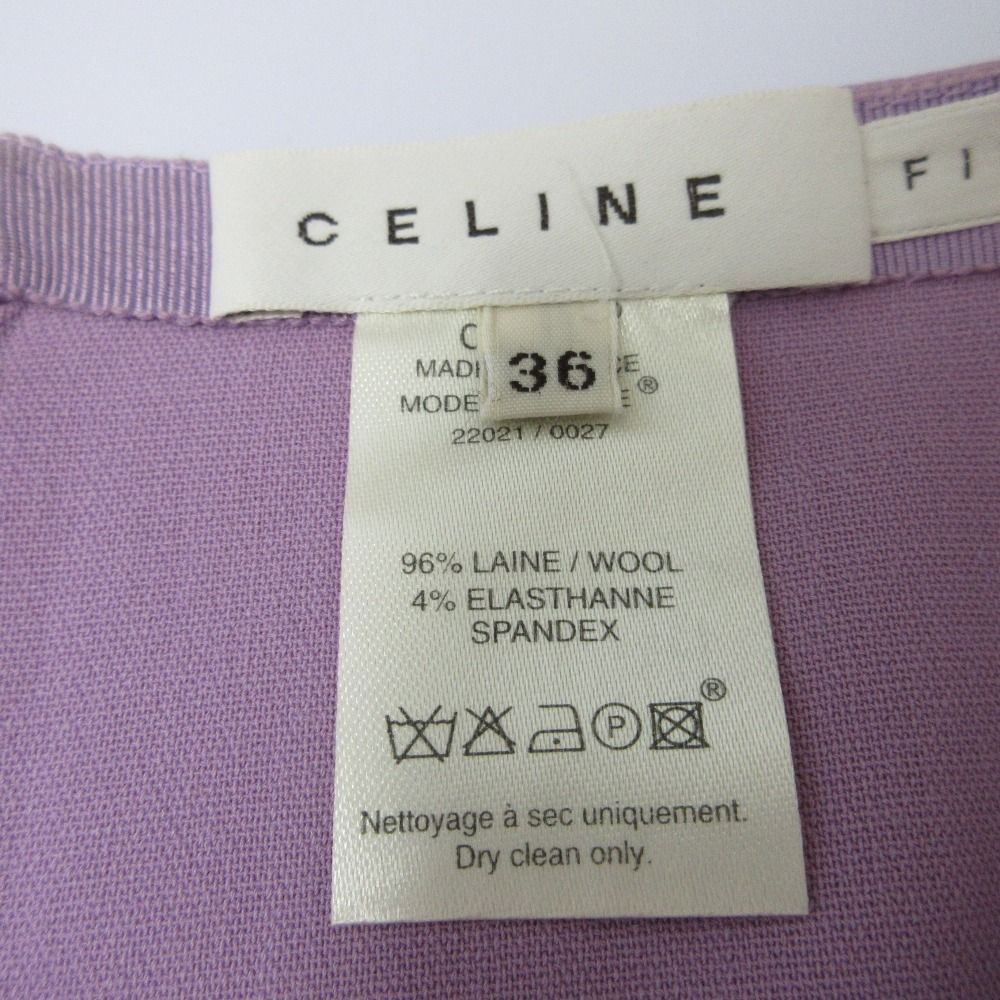 新品同様 CELINE セリーヌ ウール ストレッチ ひざ丈 フレアスカート