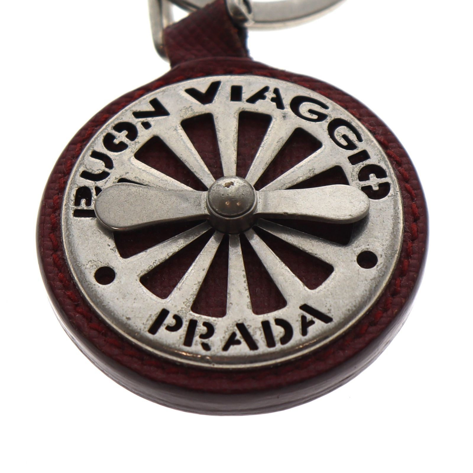 PRADA BUON VIAGGIO キーホルダー レザー×メタル シルバー - メルカリ