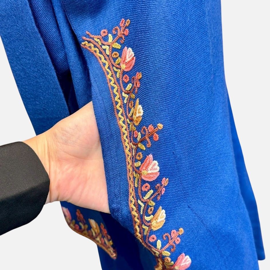 新品 アルベロベロ モヘア刺繍が豪華なチュニック チュニック 秋冬 メリノウール×シルク刺繍 インド製 伝統工芸 手刺繍