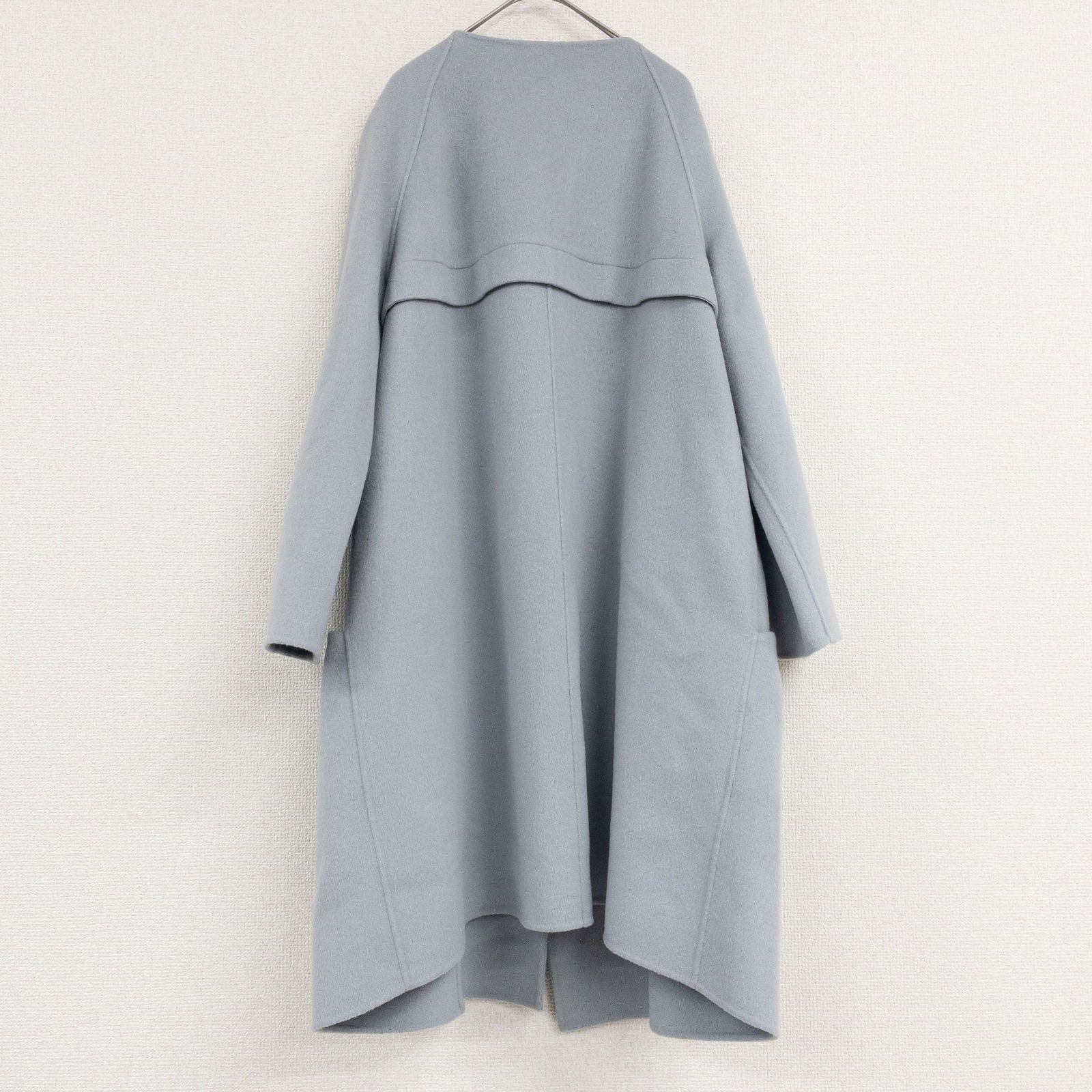 EMPORIO ARMANI エンポリオアルマーニ ロングコート ノーカラー ラップ