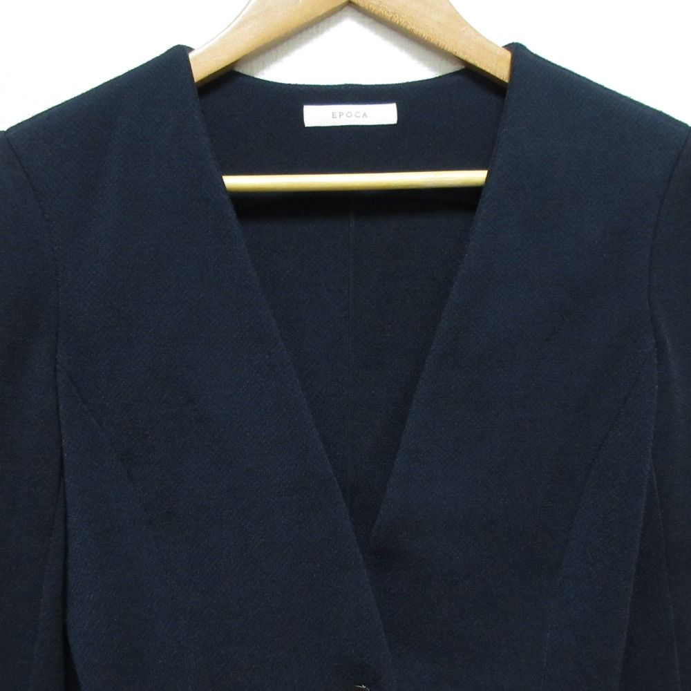 良品 EPOCA エポカ ストレッチ ノーカラージャケット ひざ丈 スカート