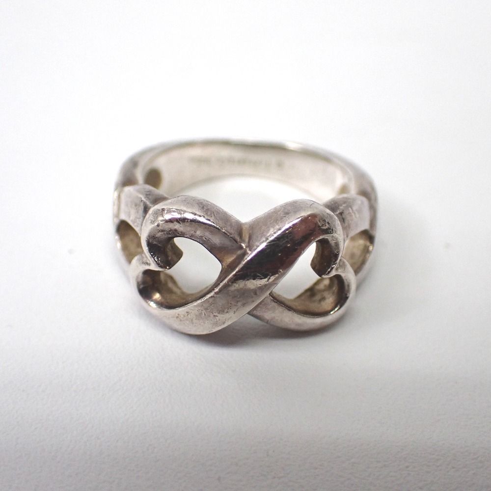 【在庫処分】TIFFANY&Co.ハートフレームリング　シルバー　8号弱　付属品 Ft636481 ティファニー リング・指輪 ダブルラビングハート シルバー 8