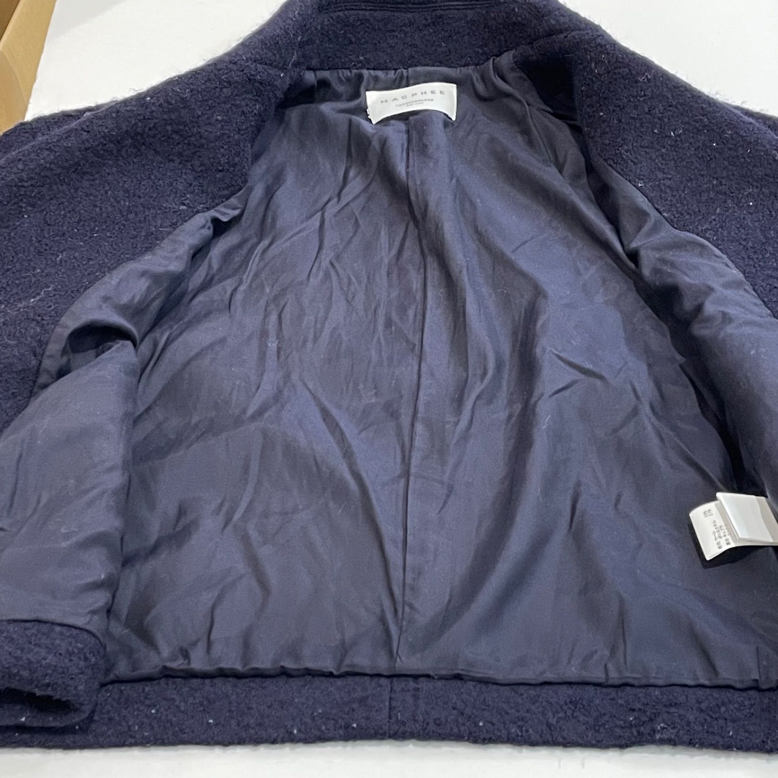 MACPHEE マカフィー シープパイル Pコート 紺色 ネイビー サイズ36 