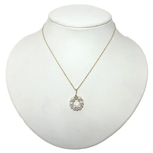 ミキモトパールネックレス　k18ダイヤ MIKIMOTO【ミキモト】K18アコヤパール ダイヤモンドネックレス(No