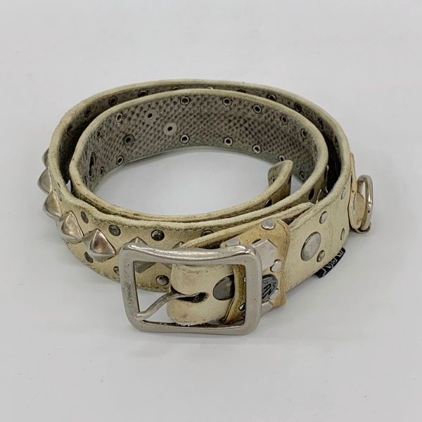 KMRii ケムリ スタッズ ベルト レザー シルバーバックル メンズ
